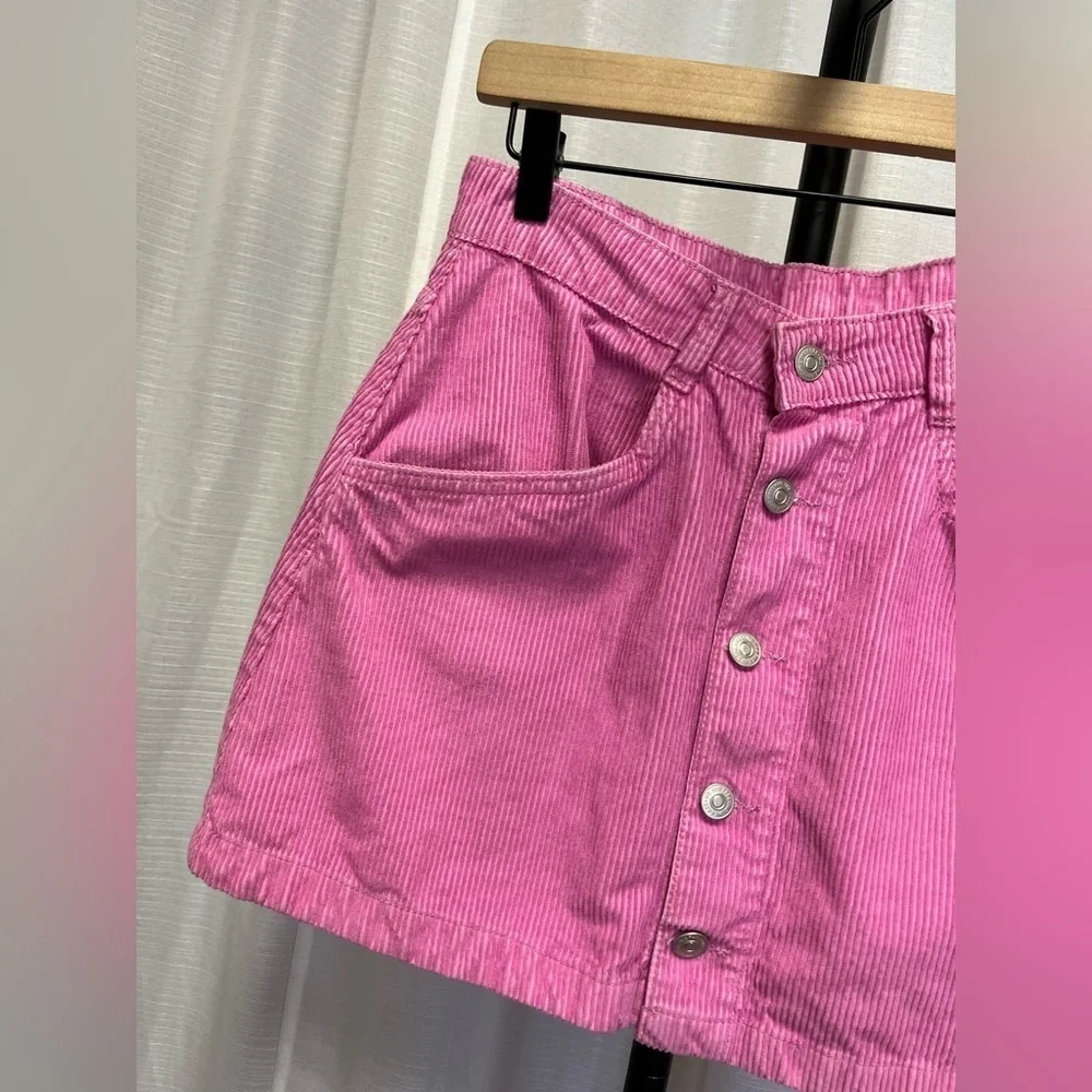 Free People Ray Cord Mini Skirt in Pink Frosting | size 6